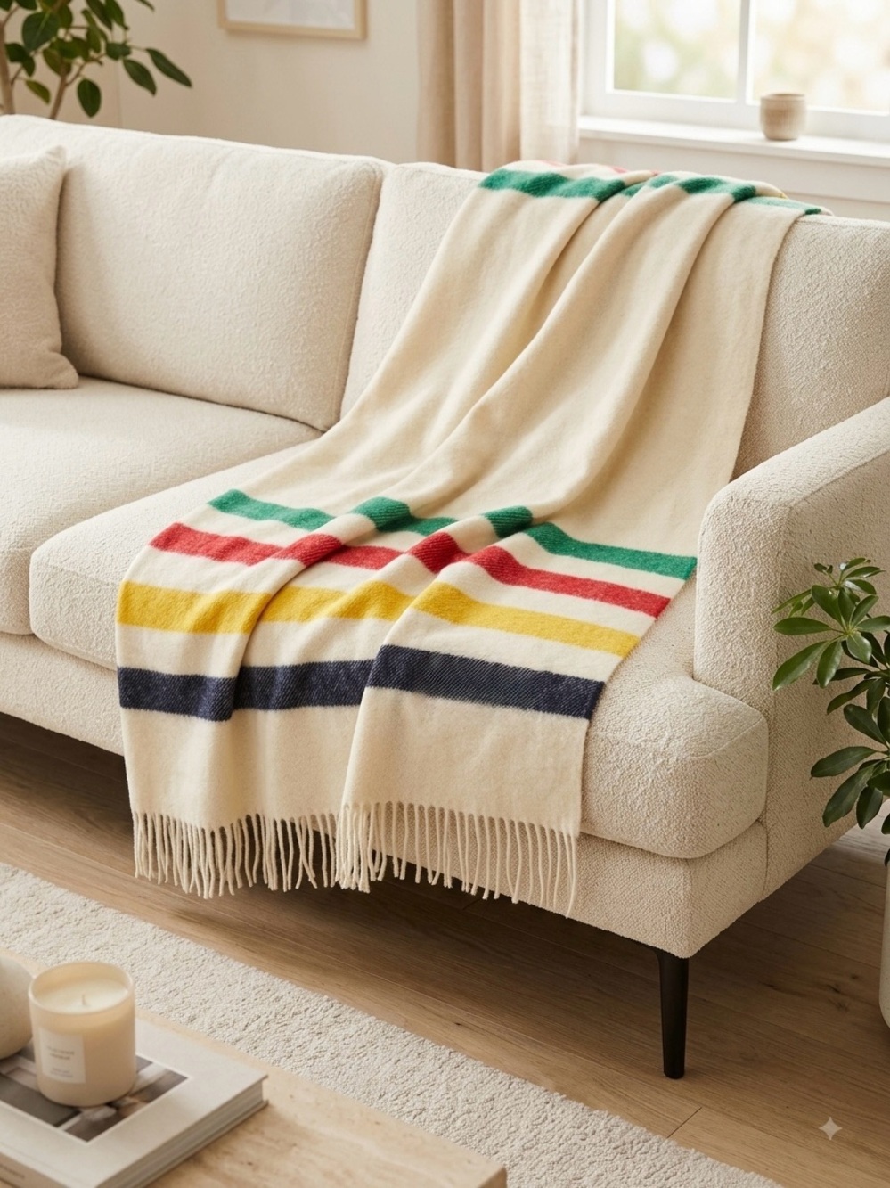 ✨ NWT Hudson’s Bay 100% Wool Caribou Throw Blanket Iconic Multistripe ✨